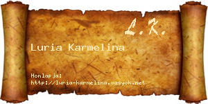 Luria Karmelina névjegykártya